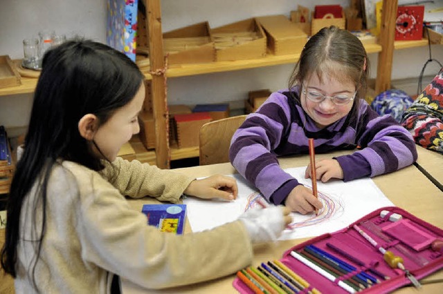 Wie hier in der Maria Montessori-Grund... einer integrativen Realschule lernen.  | Foto: thomas kunz