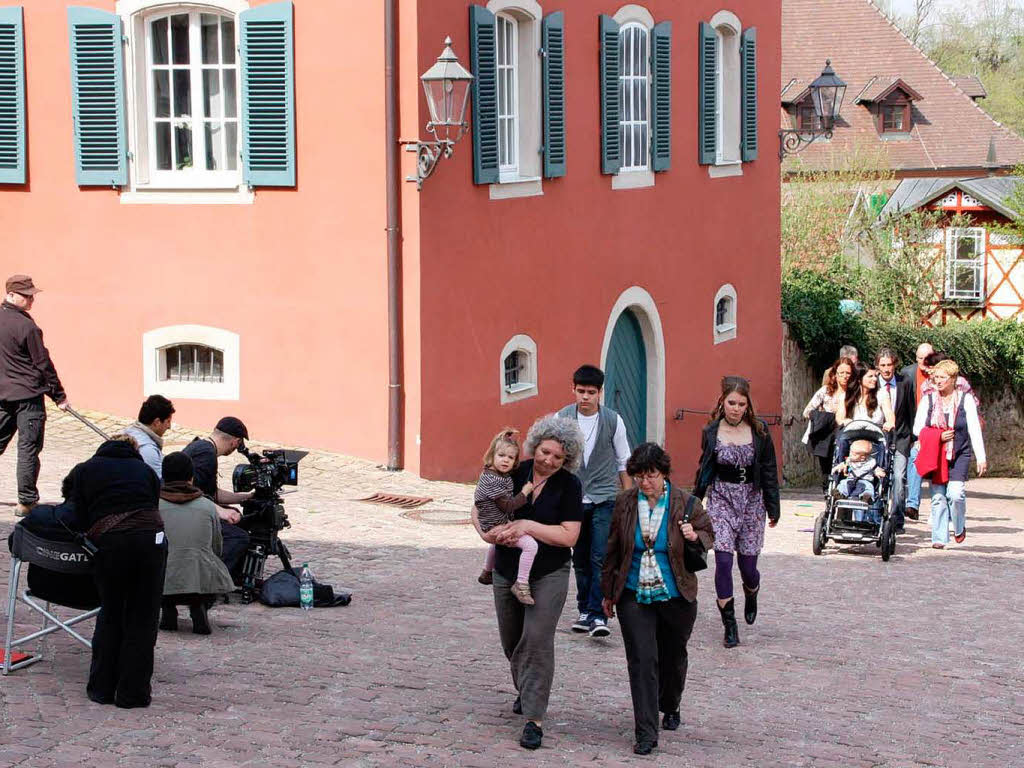 Dreharbeiten in Ettenheim mit Harald Krassnitzer und Karoline Eichhorn.