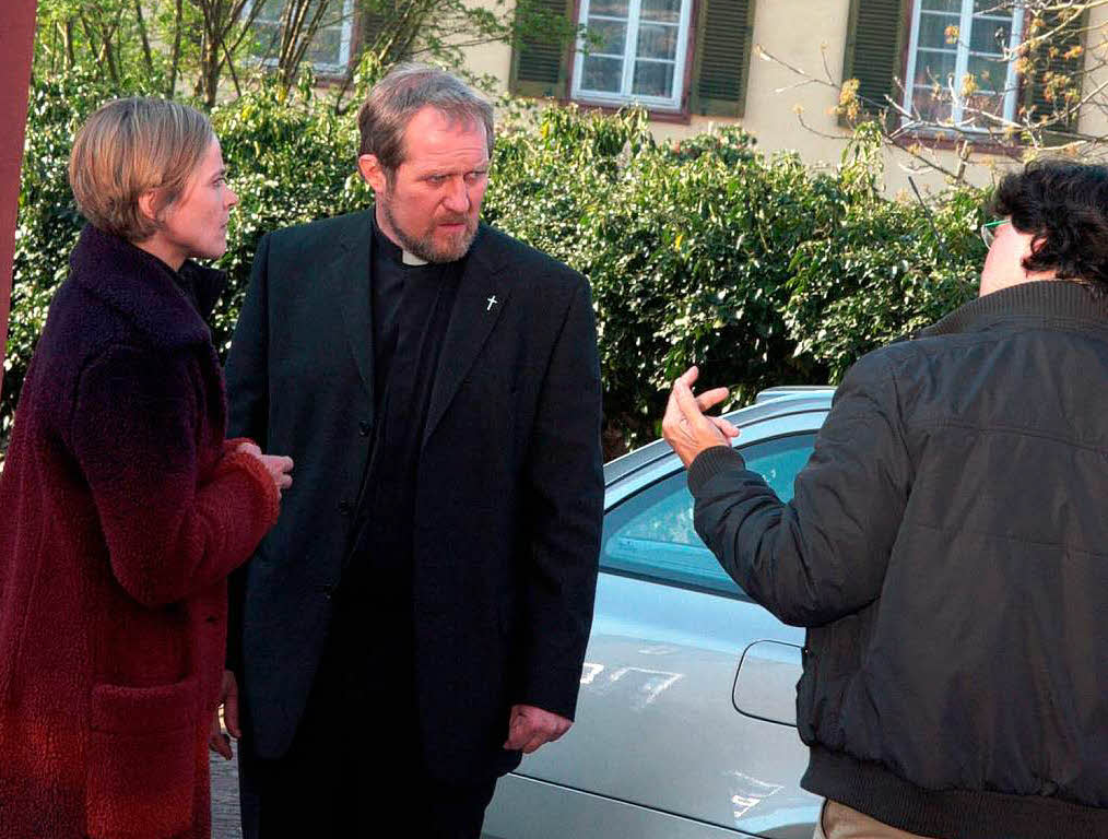 Dreharbeiten in Ettenheim mit Harald Krassnitzer und Karoline Eichhorn.