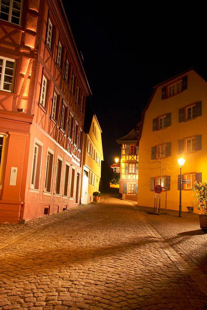 Nachtaufnahmen am Donnerstag in der Ettenheimer Innenstadt.