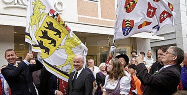 Mllheims Brgermeister Ren Lohs (lin...on vor einem Jahr in Reutlingen gebt.  | Foto: privat