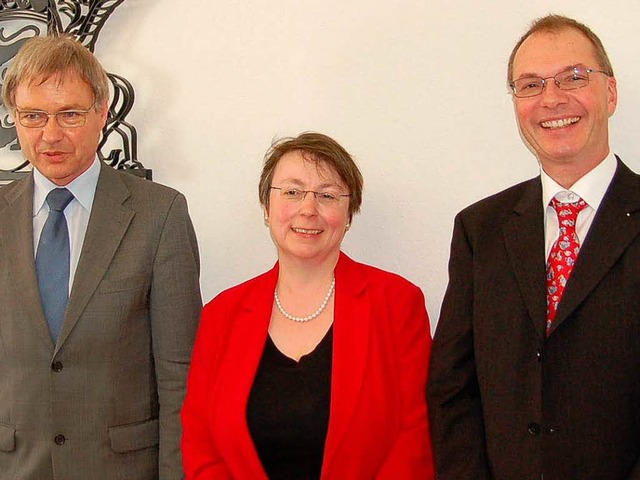 Landgerichtsprsident Eier, Heidi Winterer und Stefan Gtz  | Foto: Ulrike Jger