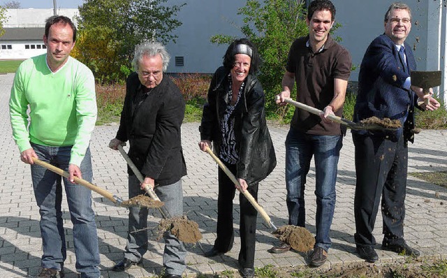 Spatenstich fr das neue Festplatzarea... Thomas Braun und   Gerhard Borchert.   | Foto: rb