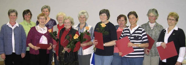 Die  Vorsitzenden der Landfrauen aus G... von links), ehrten treue Mitglieder.   | Foto: ines sle