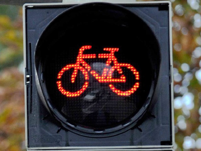 Rot gilt auch fr Fahrradfahrer, auch ...ntrolle der Freiburger Polizei zeigte.  | Foto: Ingo Schneider