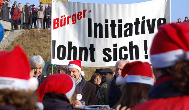Es hat sich gelohnt: Unbersehbar und ...n Umkirch, kurz vor Weihnachten 2007.   | Foto: manfred frietsch