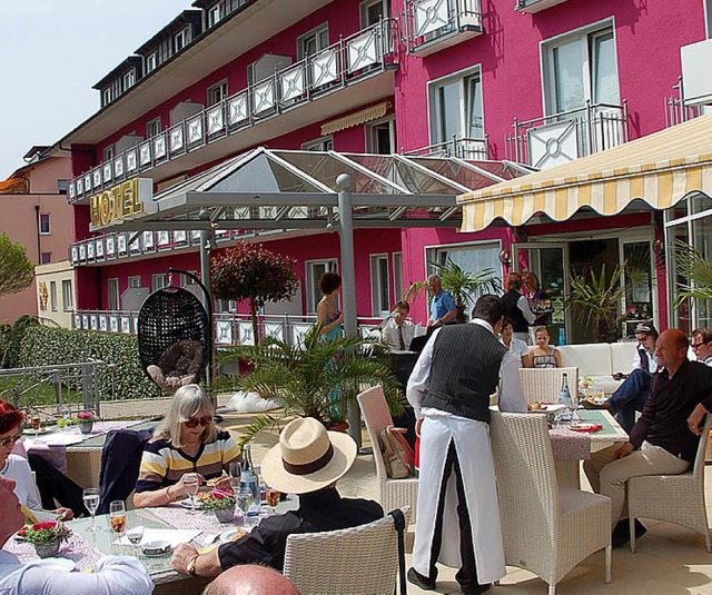 Adresse fr gepflegte Gastlichkeit in ...Eden mit farblich aufflliger Fassade.  | Foto: Markus Donner