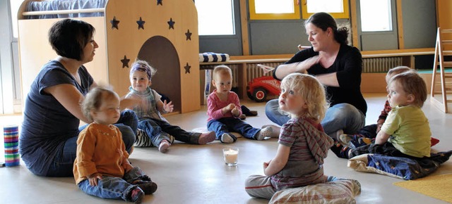 Der  Kindergarten Mhlenmatten hat ein...Grn und Charlotte Willesch (rechts).   | Foto: Sylke Stehle