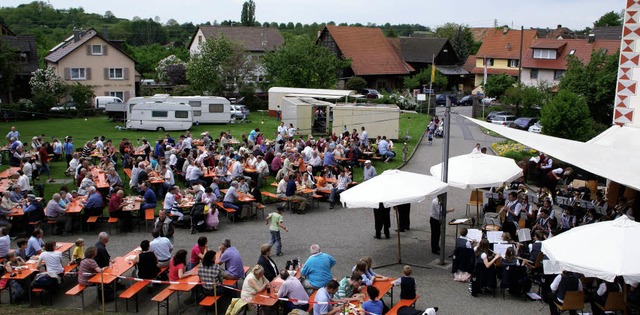 Bislang hat die Musik immer unter dem Zeltdach an der Schlosswand gespielt.   | Foto: Verein