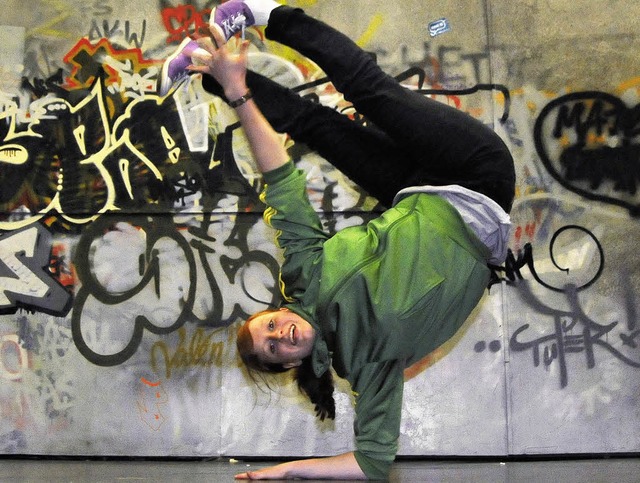 Voller Einsatz: Tatjana Gss beim Breakdance.   | Foto: Michael Bamberger