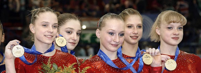 Goldige Aussichten: Russlands Turnerinnen  | Foto: afp
