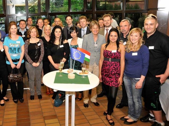 Ungarische Auszubildende feiern mit La...Erfahrungen in Markgrfler Betrieben.   | Foto: Volker Mnch