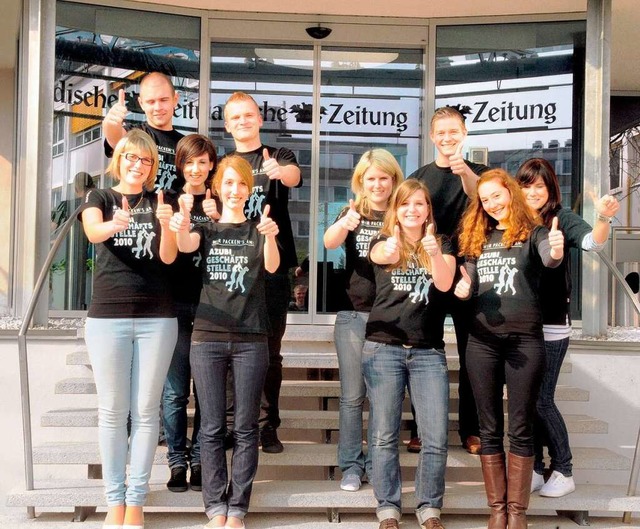 Die Auszubildenden der Badischen Zeitu...uen sich auf „ihre“ Woche. | Foto: BZ Die Auszubildenden der Badischen Zeitu...uen sich auf „ihre“ Woche. | Foto: BZ