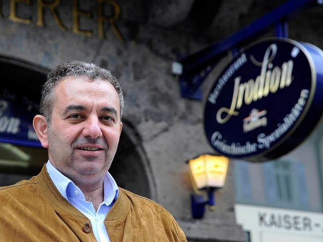 Betrachtet die griechische Krise von F...akalias, Chef des Restaurants Irodion.  | Foto: Thomas Kunz