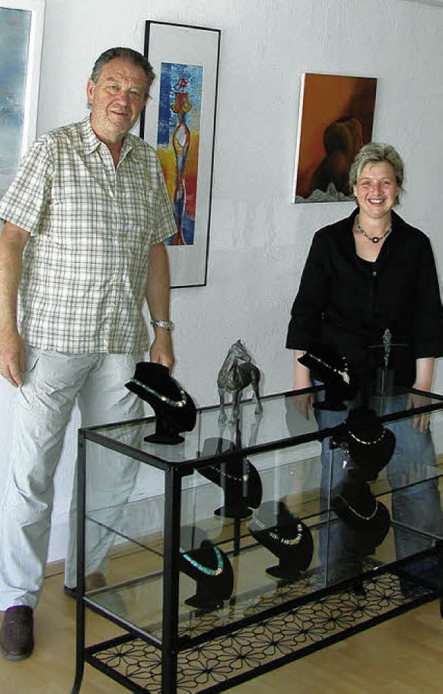 Willy Kern und Anja Polzin betreiben die neue Galerie.  | Foto: Ilona Hge