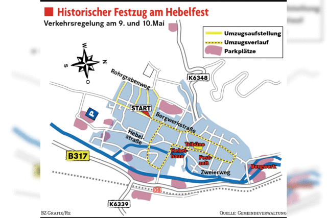 Sperrungen beim Hebelfestumzug