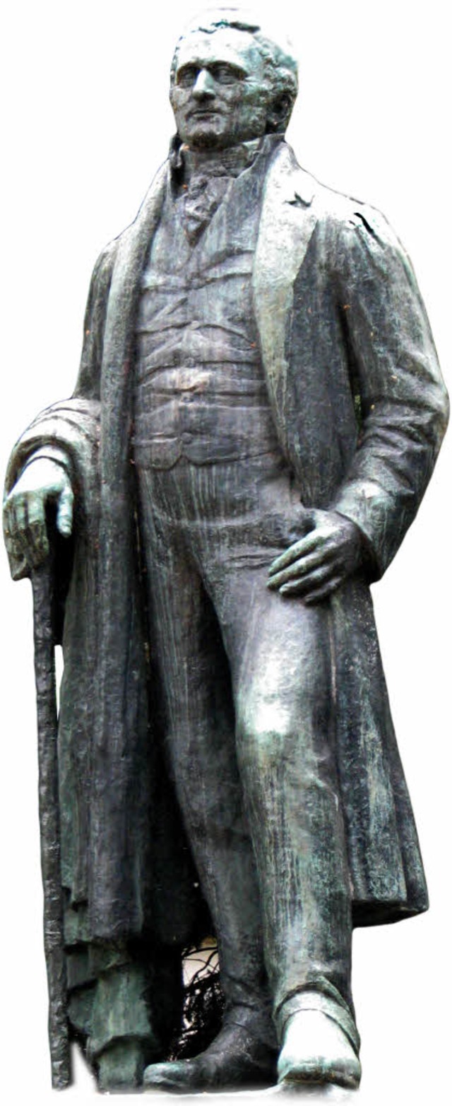 Die Statue des Dichters im Hebelpark in Lrrach.   | Foto: zipperlen