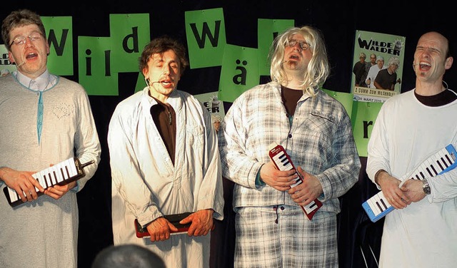 Die &#8222;Wilden Wlder&#8220; in ihr...h Hog, Tobias Schwab und  Georg Stelz   | Foto: privat