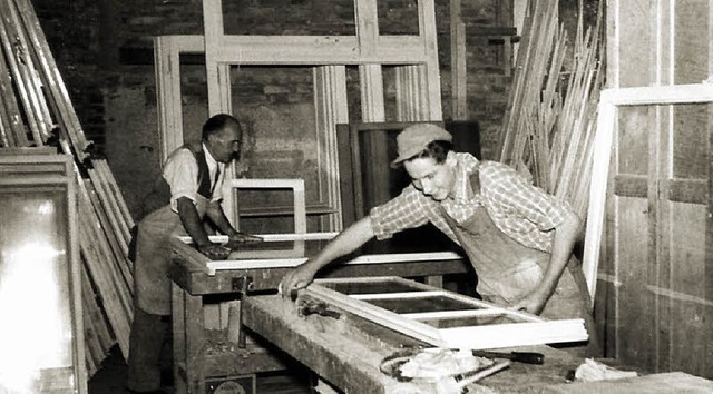 Fensterproduktion bei Joseph Held &#8211; anno 1957   | Foto: Privat