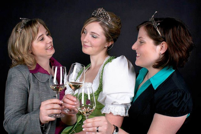 Die drei badischen Weinhoheiten auf der Badischen Weinmesse  | Foto: Messe Offenburg/Fernau