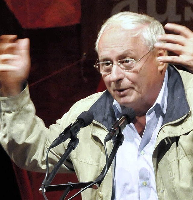 Ein begabter Redner: Oskar Lafontaine im Wahlkampf, September 2009  | Foto: schneider