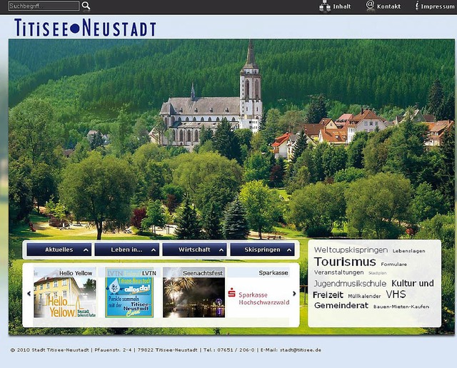 Neu gestaltet prsentiert sich Titisee-Neustadt im Internet.   | Foto: SCREENSHOT: bz
