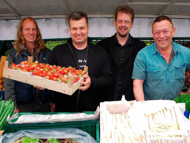 Werben fr den Samstagsmarkt: Wolfgang...ger, Ralph Buntrock und Hartmut Bhrer  | Foto: Sylvia-Karina Jahn