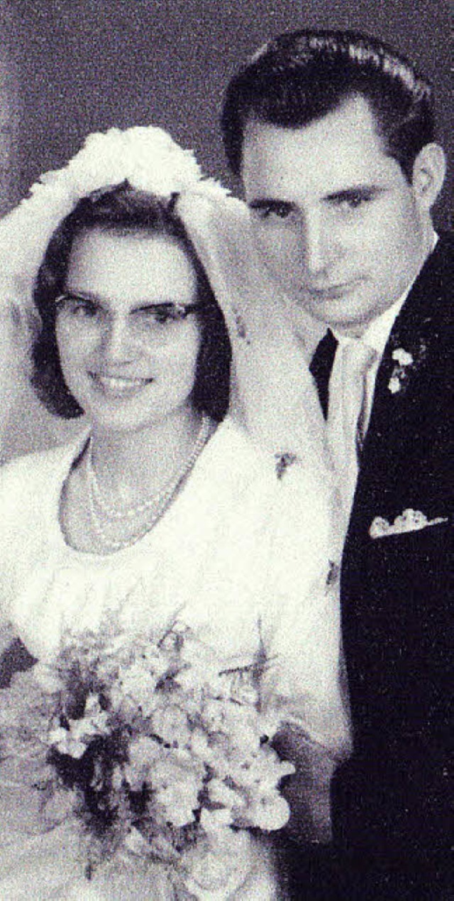 Das Paar Horst Keller und Renate Bung ... Mai 1960 im damaligen Untereggingen.   | Foto: privat