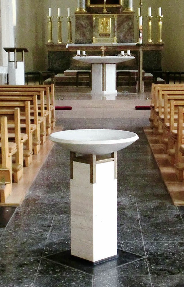 So sieht der neue Taufbrunnen in der Pfarrkirche in Istein aus.  | Foto: privat