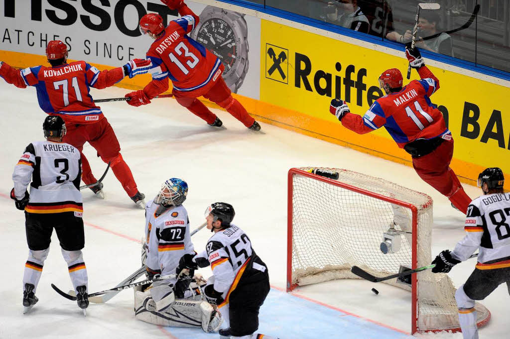 Bitter: 110 Sekunden vor dem Ende sorgte Pavel Datsyuk fr den russischen Erfolg. 2:1 fr die „Sbornaja“.