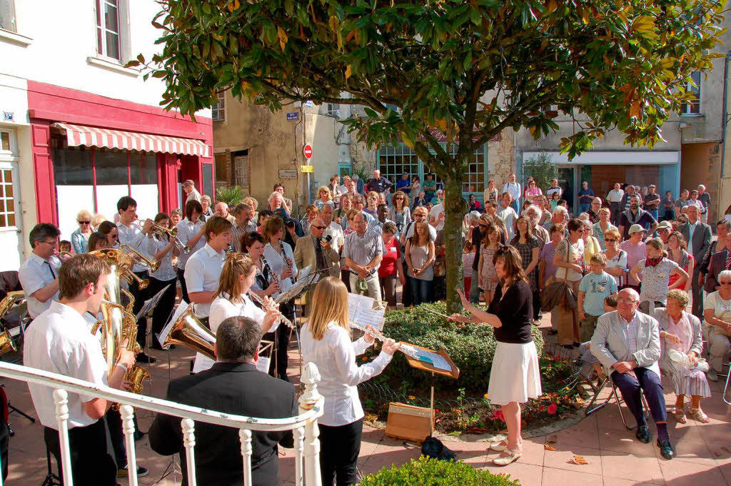 Festakt: Musikerinnen und Musiker aus der Gesamtgemeinde Sthlingen umrahmen die Zeremonie.