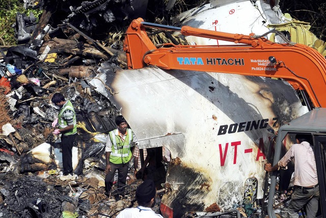 Vllig ausgebrannt &#8211; die Absturzmaschine   | Foto: afp