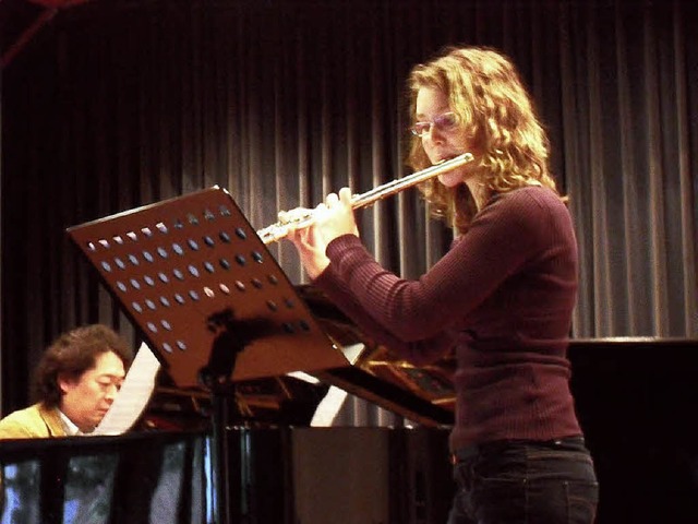 Christine Fehrenbach an der Querflte  | Foto: schmid