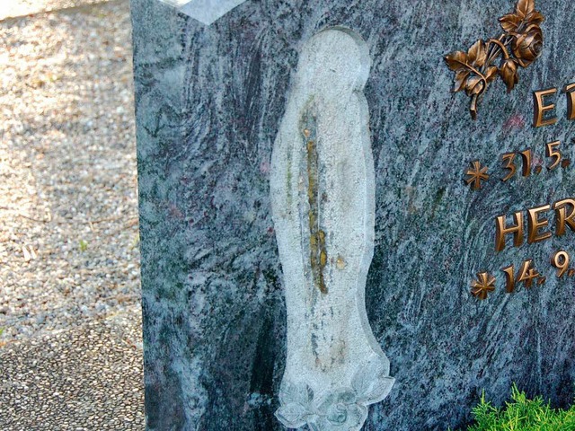 Von  11 Grbern auf dem Oberrimsinger ...und andere Glaubenssymbole  gestohlen.  | Foto: Agnes Pohrt