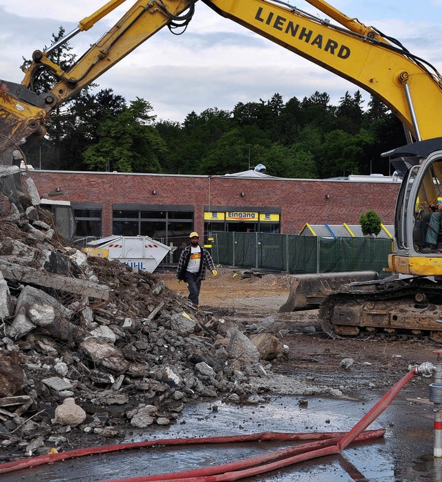 Immer besser zeigt sich die Klinkerfas...ten Shedbau ist nicht mehr viel brig.  | Foto: Elisabeth Willers