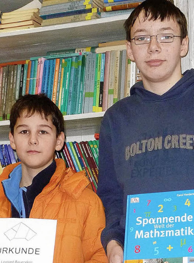 Leonard Bauersfeld, Klasse 7d (links) und  Christoph Vierke, Klasse 9d des HTG   | Foto: BZ