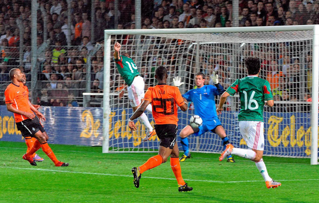 WM-Test im Stadion an der Dreisam: Niederlande vs. Mexiko 2:1.