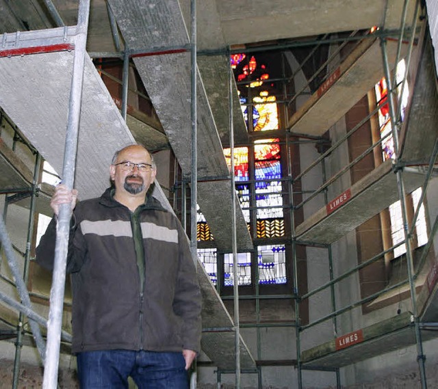 Hans Schillinger im Chor der Friedensk...knftig vermehrt genutzt werden soll.   | Foto: heidi fssel