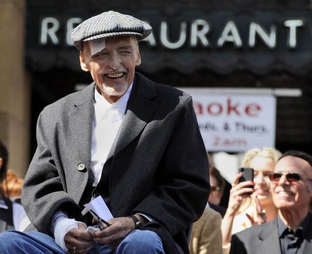 Dennis Hopper bei der Einweihung seine... Walk of Fame&#8220; am 26. Mrz 2010.  | Foto: dpa