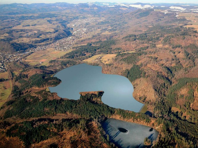 Das Haselbachbecken bei Wehr, Modell des knstlichen Sees  | Foto: SW