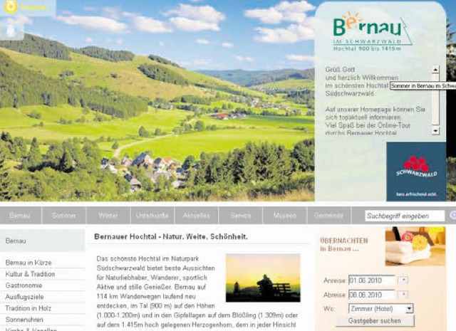 Unter www.bernau-schwarzwald.de prsentiert sich die Gemeinde.   | Foto: BZ