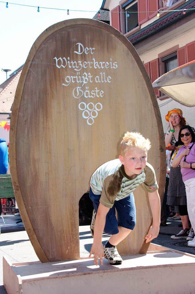 Bei der Winzerolympiade mussten die Teilnehmer ihre Geschicklichkeit unter Beweis stellen.