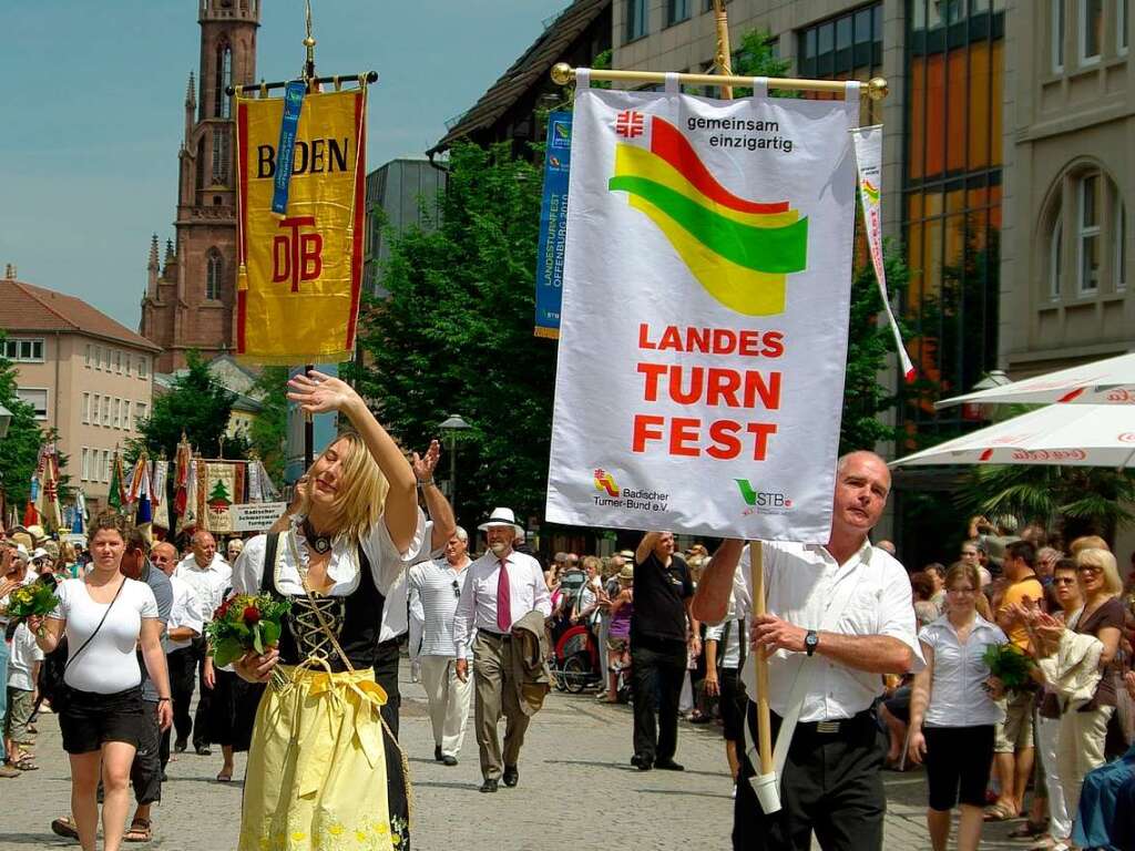 Mit einem Festumzug endete am Sonntag das Landesturnfest in Offenburg.