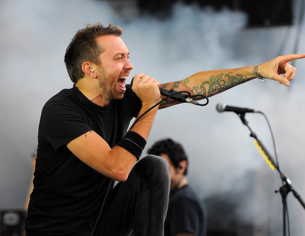 Tim McIllrath von der Gruppe Rise Against Tim McIllrath von der Gruppe Rise Against