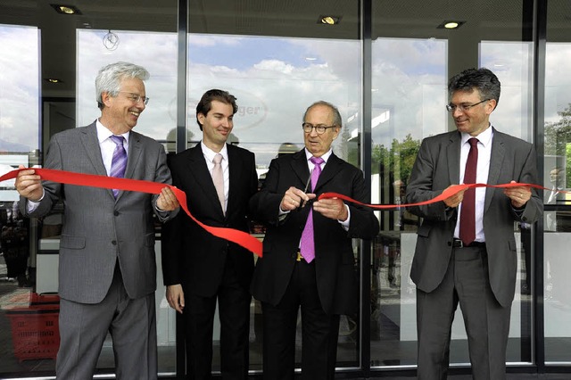 Erster Brgermeister Otto Neideck, Mic...Edgar Gruninger und OB Dieter Salomon.  | Foto: Rita Eggstein