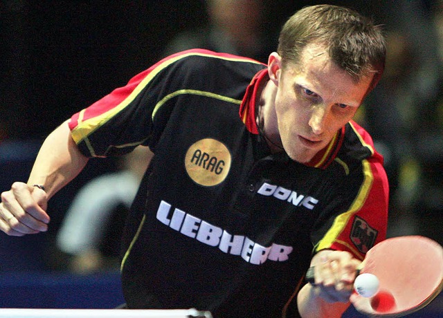 Auf Abschiedstour: Jrg Rosskopf wird ...iner der deutschen Tischtennisspieler   | Foto: DPA