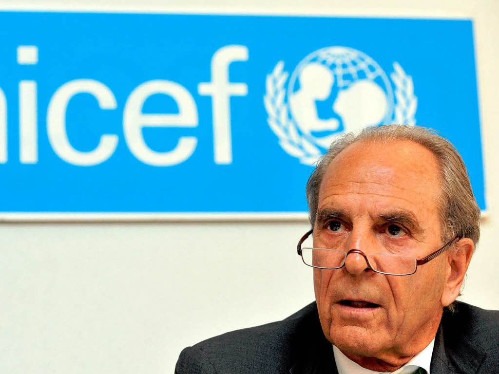 Pressekonferenz auf der Bhlerhhe: Der Vorstandsvorsitzende von UnicefDeutschland, Jrgen Heraeus