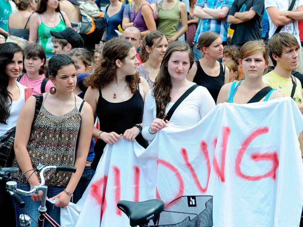 In Freiburg protestierten diesmal deutlich weniger Menschen als im Vorjahr.