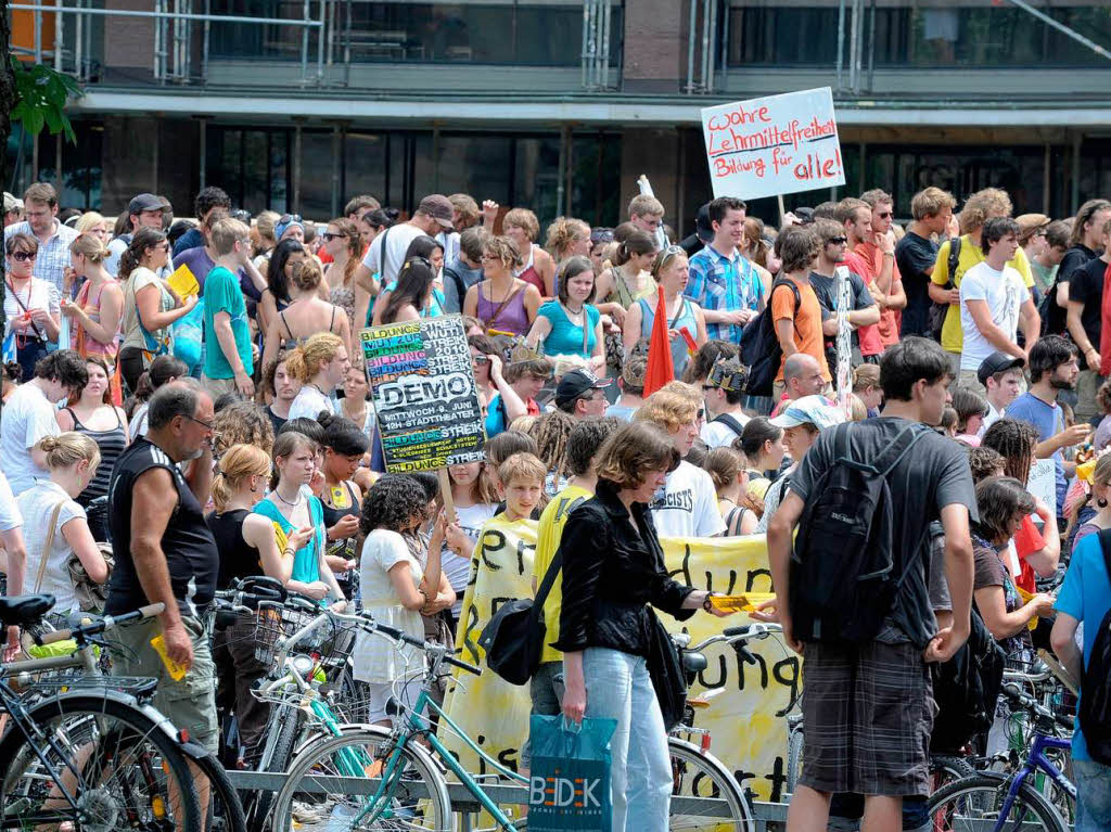 In Freiburg protestierten diesmal deutlich weniger Menschen als im Vorjahr.