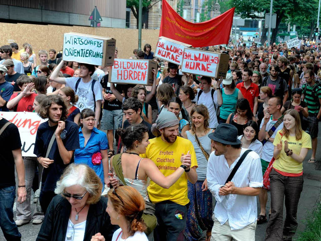 In Freiburg protestierten diesmal deutlich weniger Menschen als im Vorjahr.